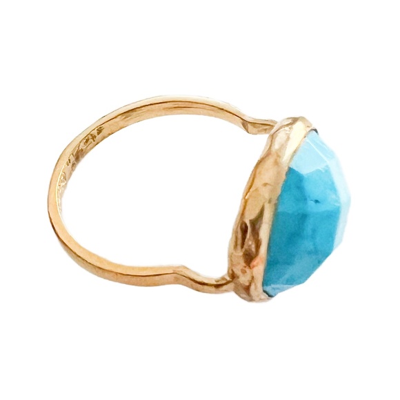 Stella & Dot Mary Margaret Turquoise Ring Size 6 - Picture 3 of 7